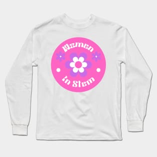 Women in Stem Groovy Pink Long Sleeve T-Shirt